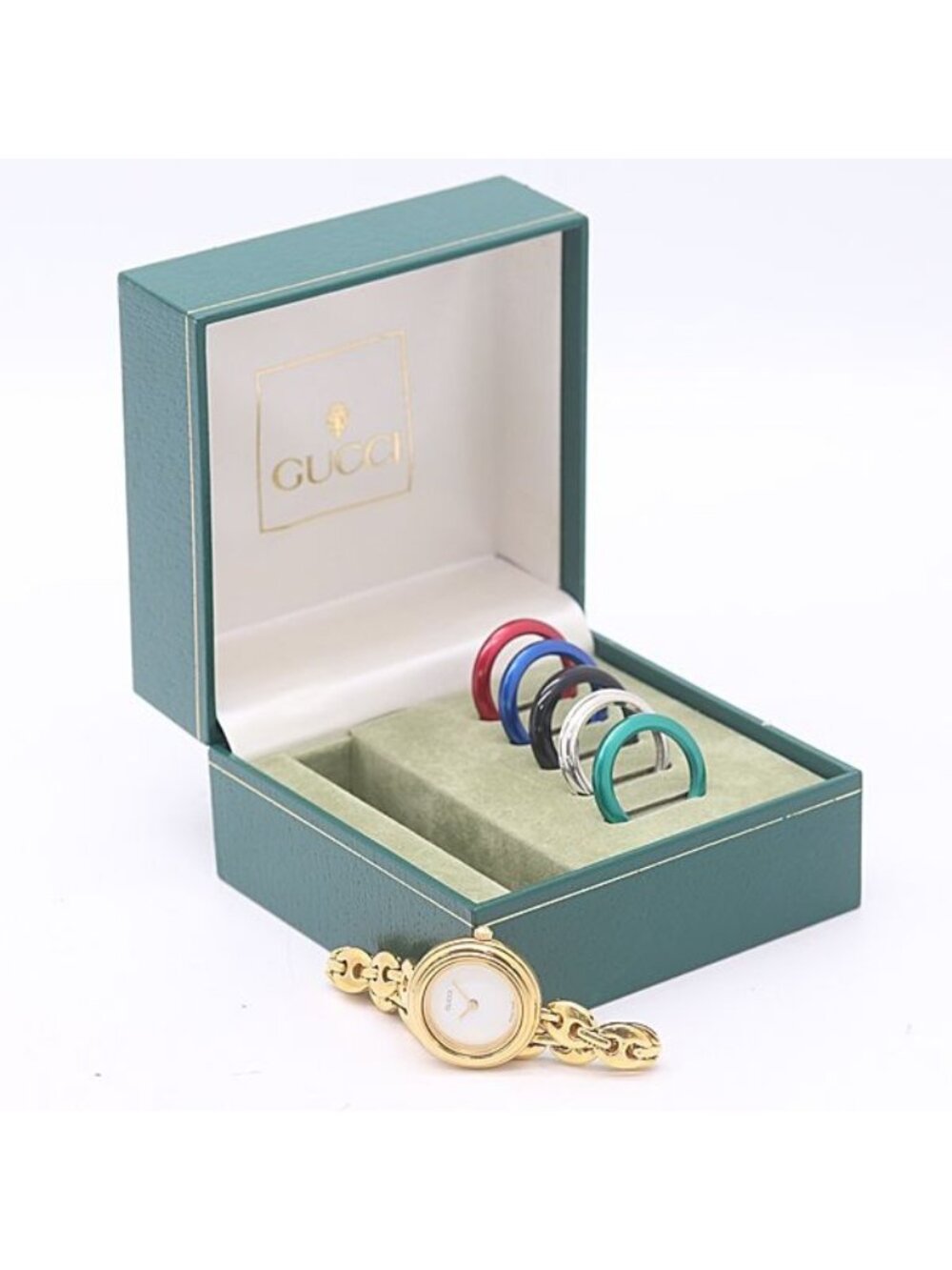 Gucci Change Bezel 11 12 Quartz White Dial Watch